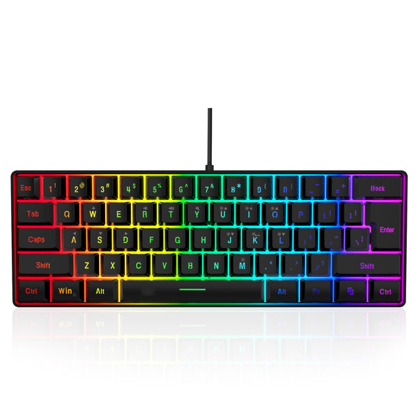 RGB Lighting 61 Keys Wired Gaming Membrane Keyboard