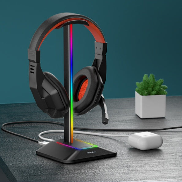 Dual Output Colorful Headwear Headset Display Rack Data Transmission Headphone Holder RGB Luminous Gaming