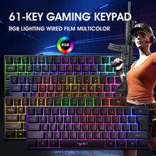 HXSJ 61 Key Gaming Membrane Keyboard RGB Light Multiple Shortcut Combination Factory In Stock