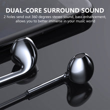 Zinc Alloy In-Ear Subwoofer Headphones Metal Wire Control Wired Headphones