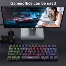 61-key Gaming Membrane Keyboard RGB Light Mini Keyboard