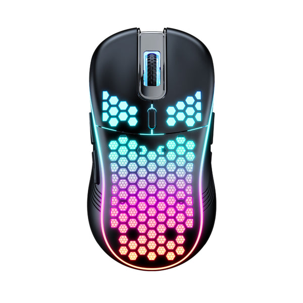 SA-1 Wireless Gaming Mouse: Honeycomb Shell, RGB, Bluetooth, 3 DPI, 7 Buttons