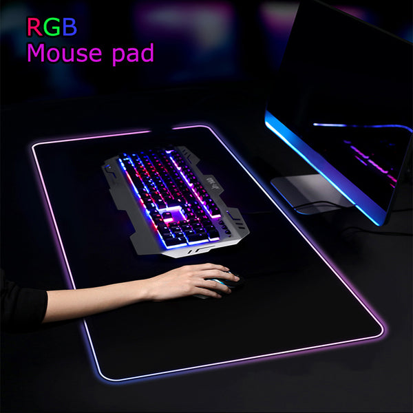 RGB Gaming Mouse Pad - Large - Luminous LED - Non-Slip - Rubber Base