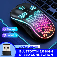 SA-1 Wireless Gaming Mouse: Honeycomb Shell, RGB, Bluetooth, 3 DPI, 7 Buttons