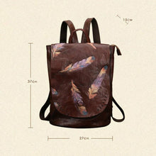 Elegant Retro Embossed Cowhide Leather Backpack for Women