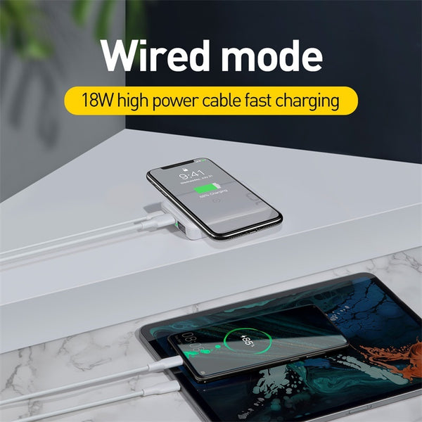 Small square wireless fast charge mobile power LED digital display portable 10000mAh