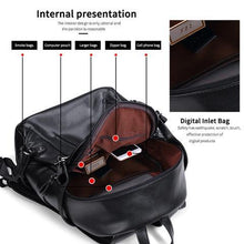 Stylish Leather Backpack with USB Charging Port