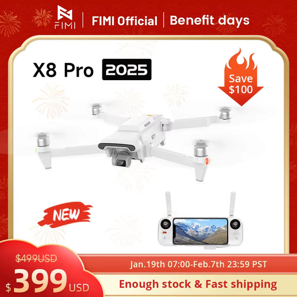 X8 Pro 2025 Drone 4K 60Fps 20KM Range 3-Axis Gimbal GPS AI Super Night Video 1/1.3-Inch 48Mp CMOS Sensor Smart Tracking