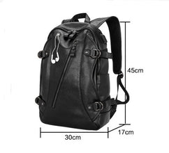 Stylish Leather Backpack with USB Charging Port