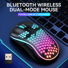 SA-1 Wireless Gaming Mouse: Honeycomb Shell, RGB, Bluetooth, 3 DPI, 7 Buttons