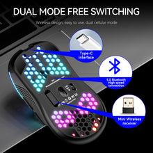 SA-1 Wireless Gaming Mouse: Honeycomb Shell, RGB, Bluetooth, 3 DPI, 7 Buttons