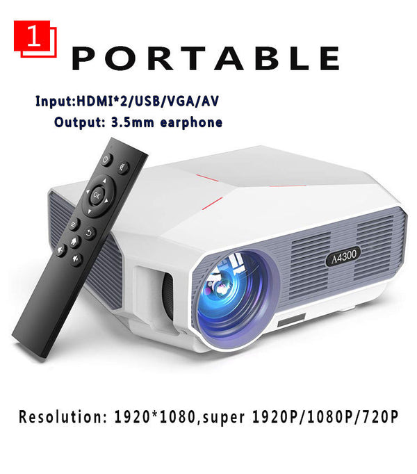 1080P HD Mini WiFi Projector | Portable, Android OS, 4600 Lumens