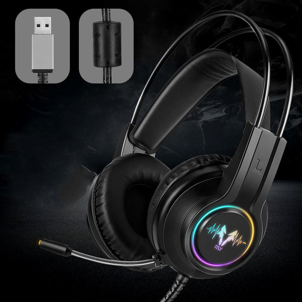 M5 Gaming Headset RGB Colorful Luminous Anti-Noise Heavy Bass Cable