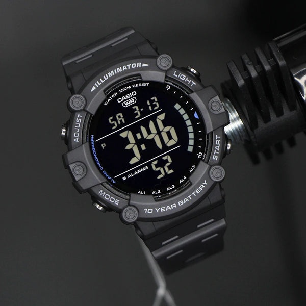 Casio Men's Digital Sport Watch - 100M Waterproof, Military Style, 10-Year Battery Life