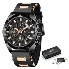 LIGE Men’s Luxury Silicone Sport Watch - 3ATM Waterproof