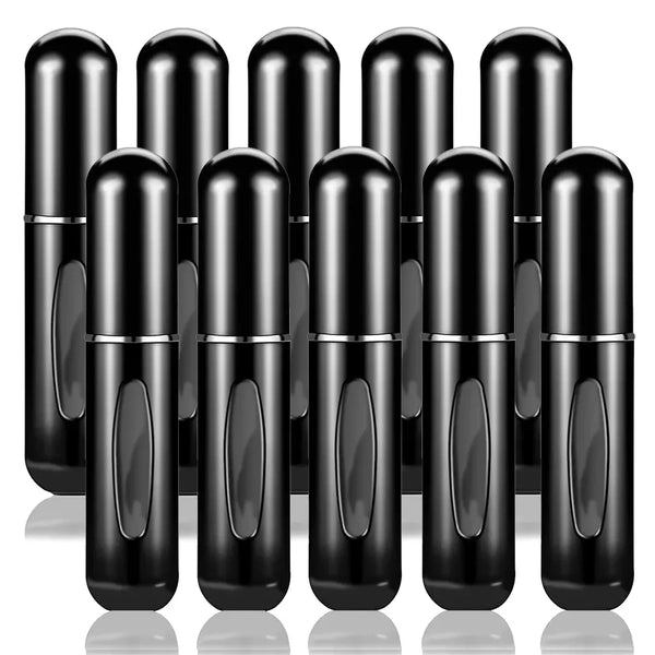 10PCS 5ml Mini Refillable Perfume Atomizer Spray Bottle - Portable Travel Cosmetic Containers (Aluminum)