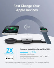 Anker MagGo 3-in-1 Wireless Charging Station, MagSafe Compatible, Foldable Qi2 Certified Charger