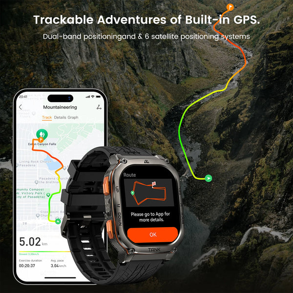 KOSPET TANK M3 Ultra - GPS Smartwatch - AMOLED - 480mAh - 1.96" Display - Fitness Tracker