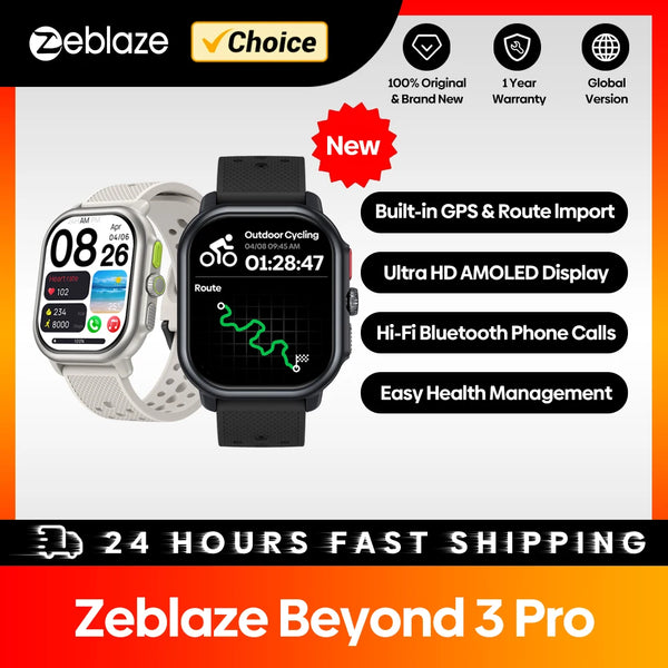 Zeblaze Beyond 3 Pro - GPS Smartwatch - AMOLED - Bluetooth Calling - 100+ Sports Modes