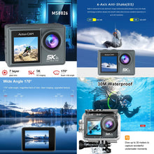 HUAFANT M4R 5K Action Camera – 4K60FPS, Dual IPS LCD, EIS Stabilization, 30M Waterproof, 170° Wide-Angle, Wireless Mic & Remote