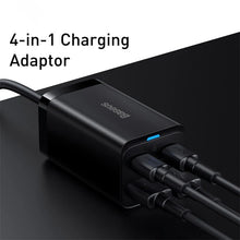 Baseus GaN3 Desktop Charger, 100W/65W Fast Charging with QC 3.0/4.0, 2 USB-C + 2 USB-A Ports, for iPhone 15, Huawei, Xiaomi, MacBook