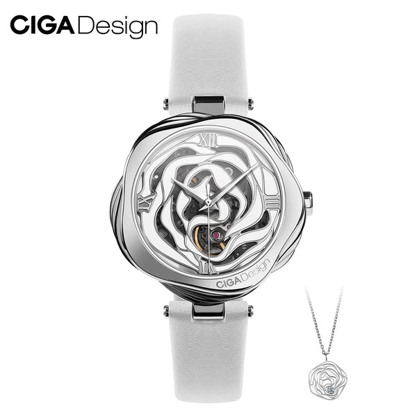 CIGA Design Denmark Rose Automatic Watch - Skeleton - Sapphire Crystal