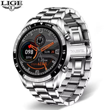 LIGE Men's Smart Watch - Full Touch Round Screen, Fitness Tracker, Health Monitor