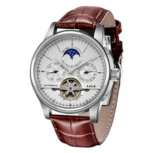 LIGE Men’s Automatic Mechanical Tourbillon Watch - Genuine Leather