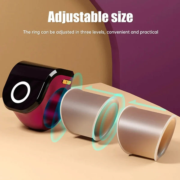 Portable OLED Smart Ring Timer – Waterproof, Touch Control, USB-C Rechargeable