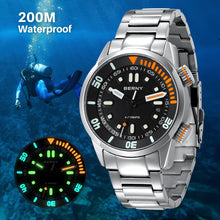 BERNY Automatic Dive Watch for Men – Super Luminous, Sapphire Crystal, 20ATM Waterproof