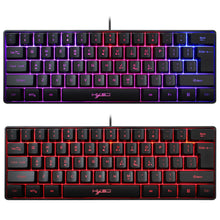 HXSJ 61 Key Gaming Membrane Keyboard RGB Light Multiple Shortcut Combination Factory In Stock