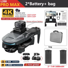 L200 PRO MAX Drone 4K Professional 2-Axis Gimbal 360° Obstacle Avoidance Brushless Motor GPS Quadcopter FPV RC Drones