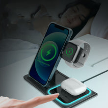 3-in-1 Wireless Charger Stand - Foldable & Ambient Light