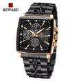 REWARD Men's Stainless Steel Quartz Watch Waterproof Luminous Chronograph Date Sport Timepiece