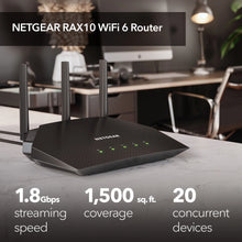 - AX1800 Wifi 6 Router, 1.8Gbps (RAX10)