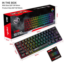 HXSJ 61 Key Gaming Membrane Keyboard RGB Light Multiple Shortcut Combination Factory In Stock