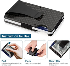 Men's RFID Blocking Wallet - Carbon Fiber Money Clip