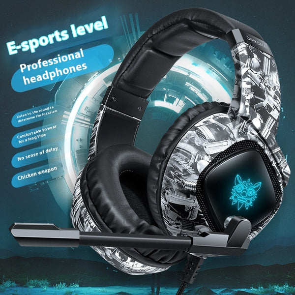 Camouflage Color Head-mounted RGB Computer Wired Bass Gaming Headset For E-sports