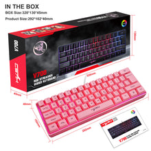 HXSJ 61 Key Gaming Membrane Keyboard RGB Light Multiple Shortcut Combination Factory In Stock